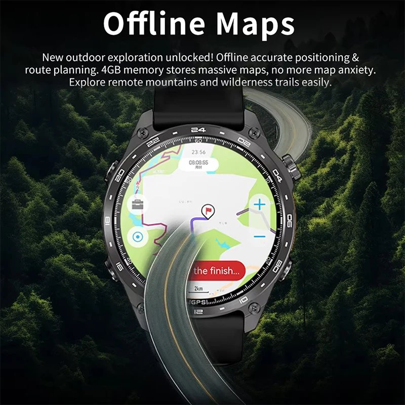 ساعة ذكية 2026 للرجال مع GPS مدمج ومكالمات بلوتوث وأكثر من 100 وضع رياضي شحن مجاني - الصورة 5