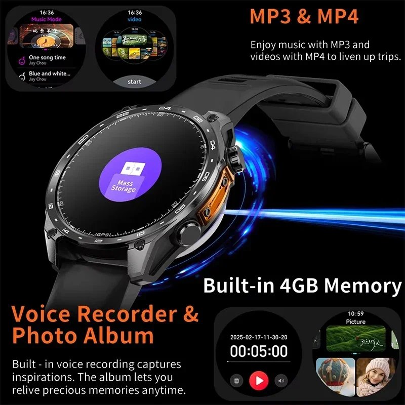 ساعة ذكية 2026 للرجال مع GPS مدمج ومكالمات بلوتوث وأكثر من 100 وضع رياضي شحن مجاني - الصورة 6