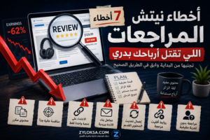رسم توضيحي يوضح أخطاء نيتش المراجعات التي تؤثر على أرباح مواقع مراجعات المنتجات والتسويق بالعمولة.